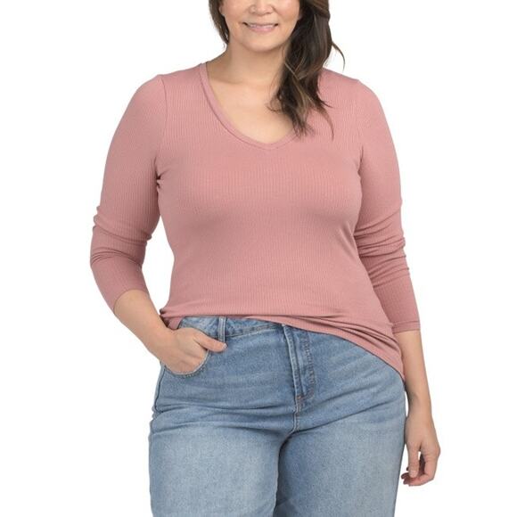 NWT Cyrus Ash Rose Rib Knit Top - Picture 1 of 11